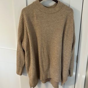 H&M Beige Oversized Rib Knit Sweater Size XXL